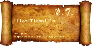 Milos Titanilla névjegykártya